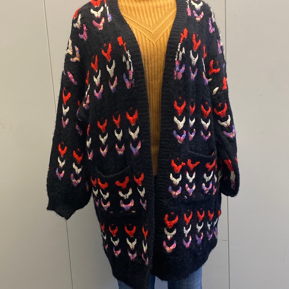 🔥JANICE🔥Black/Multi color cardigan